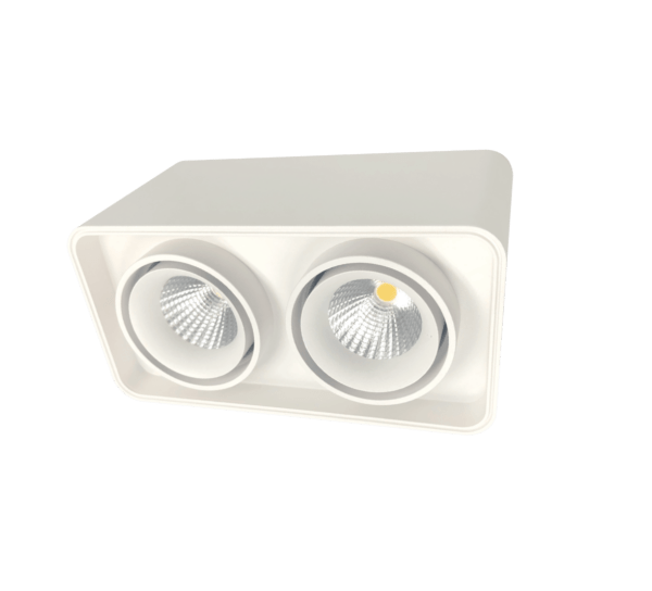 Foco LED de Teto Alumínio Orientável 2x12W 2700K Branco florida light solutions j florido