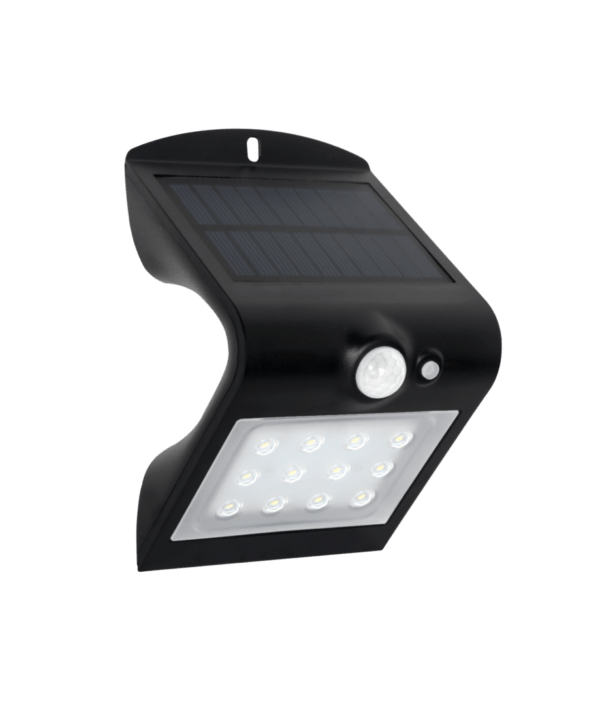Aplique LED Solar 1.5W 2700K+6400K Preto- florida light solutions - j florido