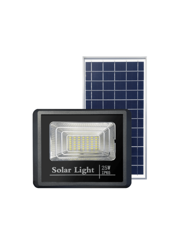 Projetor LED 25W com Bateria. Painel Fotovoltaico. Comando e Cabo 5m florida light solutions j florido