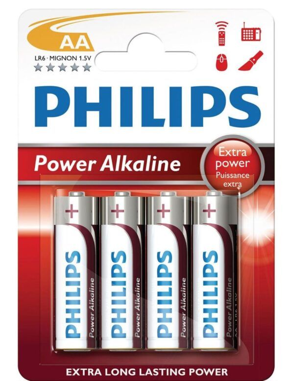 Pilha alcalina PHILIPS LR6 (AA) Blister 4 Un. florida light solutions j florido