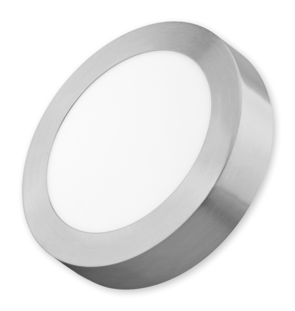 Downlight LED 12W Superfície Redondo Aço Escovado - 4000K ou 6400K florida light solutions j florido
