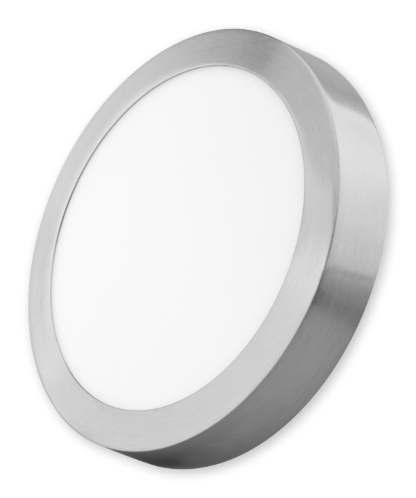Downlight LED 18W Superfície Redondo Aço Escovado - 4000K ou 6400K florida light solutions j florido