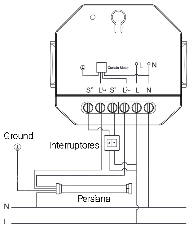 Diagrama Controlador Tuya de Persiana
