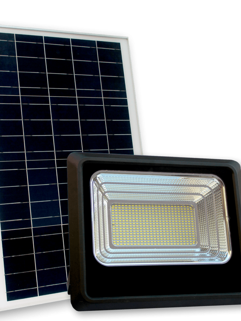 Projetor LED 300W com Bateria. Painel Fotovoltaico. Comando e Cabo 5m florida light solutions