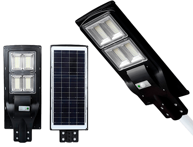 Luminária LED Solar 120W 6400K com Sensor e Comando- florida light solutions - j florido