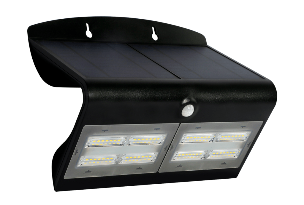 Aplique LED Solar 6.8W 2700K+6400K Preto- florida light solutions - j florido