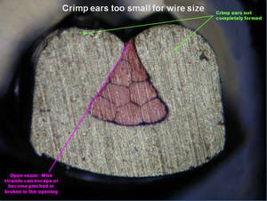 crimp photos crimp ears too small for wire size - Florida Light Solutions Maio 18, 2024